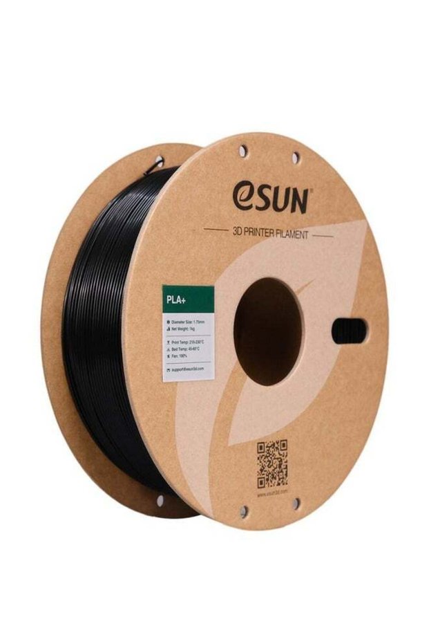 eSUN PLA+ 3D Printer Filament, 1.75mm, 1kg Spool, ±0.03mm Dimensional Accuracy, Black