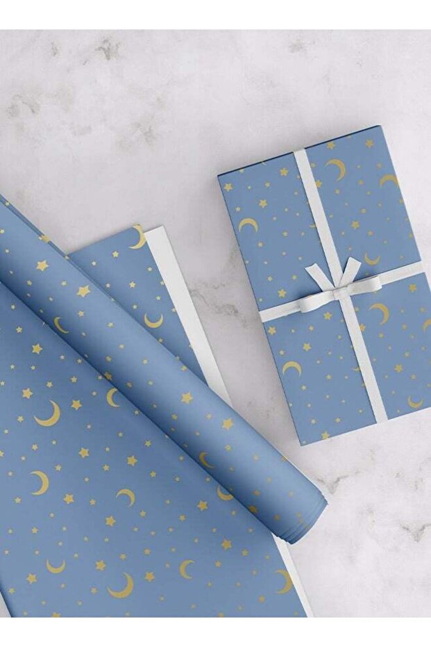 Blue Sky Themed Wrapping Paper Pack – 4 Premium Sheets (50 x 70 cm Each), Cute & Colorful Gift Wrap