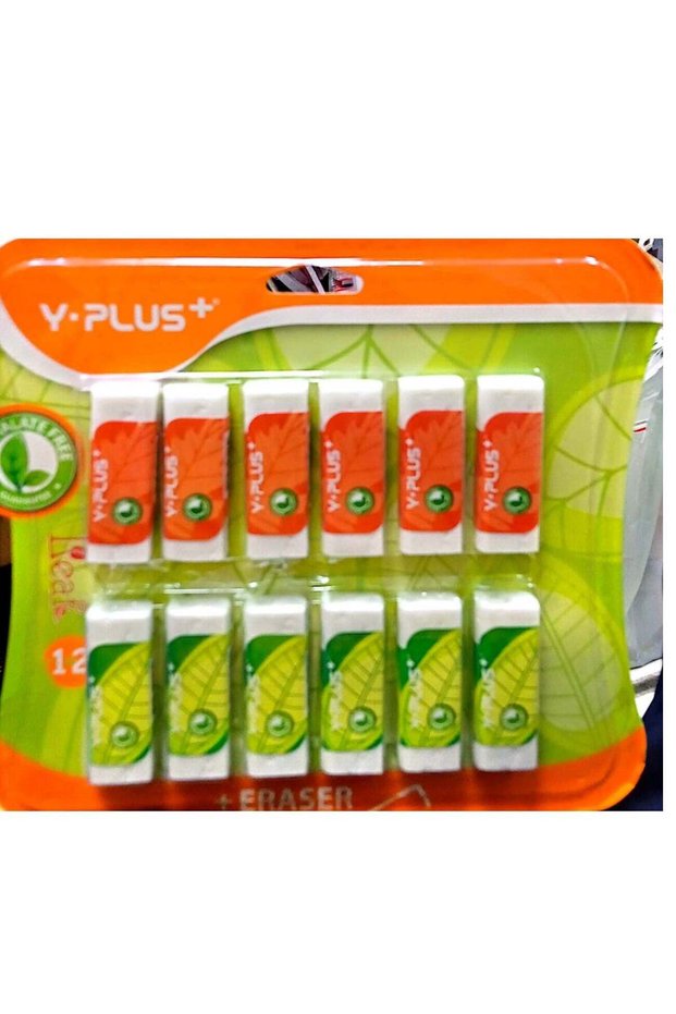 YPLUS 12-Pieces White Eraser Set