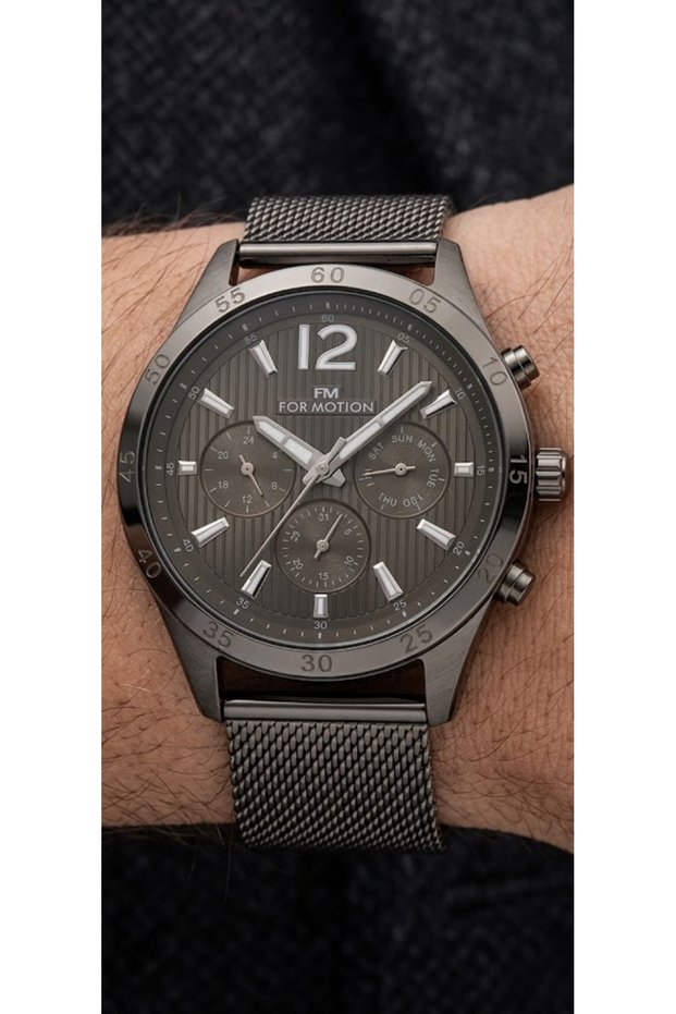 Fm.B030311.Fm Functions Active Steel Mesh Cord Men's Wristwatch