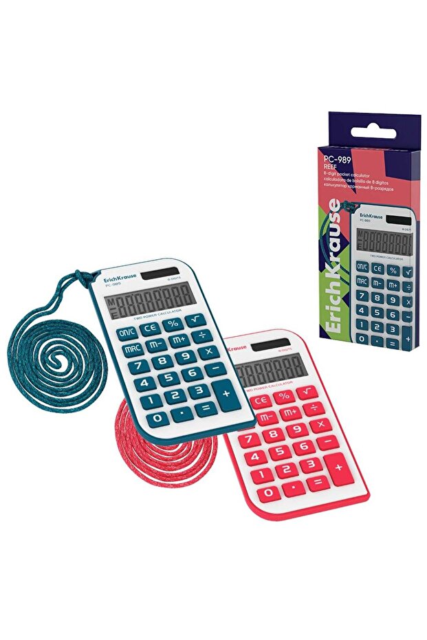 1-Piece Pocket Size Calculator With 8 Digit Display Assorted Colours