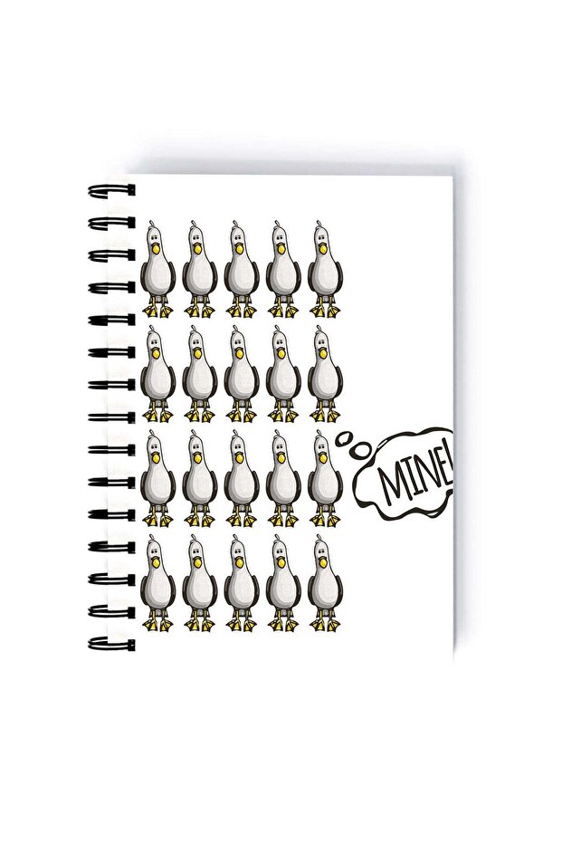 Finding Nemo Bird Printed Spiral A5 Notebook Grey/Yellow