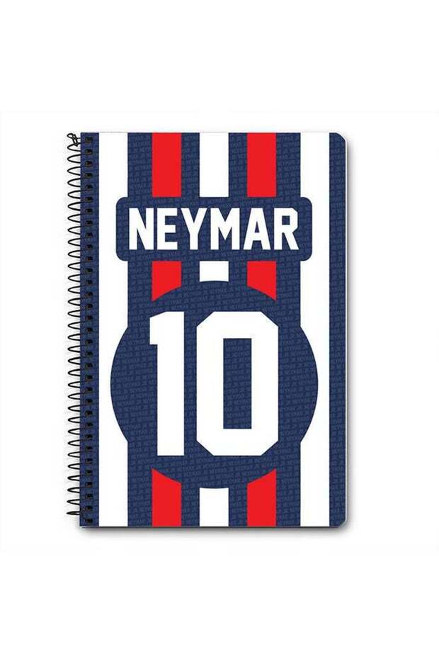 Stylizedd Designer A5 Spiral Notebook Memo Notepad Journal - Football Player Name - Neymar Jersey