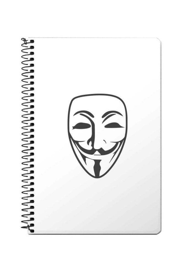 Vendetta Printed A5 Spiral Bound Notebook White/Black