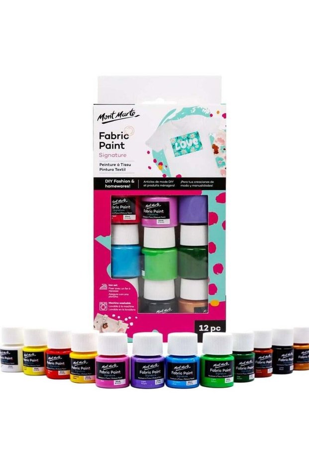12-Piece Signature Fabric Paint Suitable for DIY Fashion and Homewares