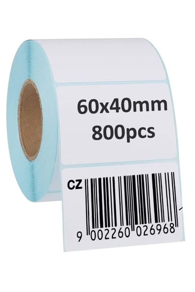 60x40mm Direct Thermal Printer Labels Roll of 800pcs Self Adhesive Stickers Use for 70GSM Barcode A