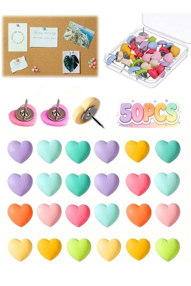 50Pcs Cute Push Pins Decorative Thumb Tacks, Bulletin Board Tacks, Cork Board Thumb Tacks for Class