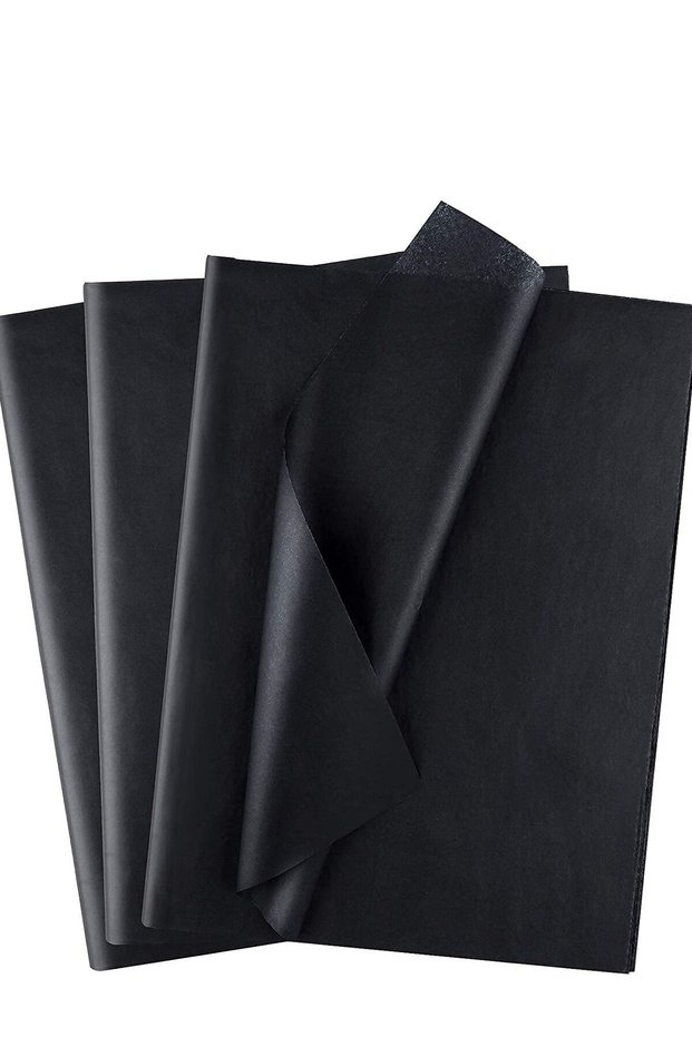 Black Gift Wrapping Tissue Paper Sheets for DIY Crafts, Gift Bags, Holidays, Birthdays, 50 x 75 cm