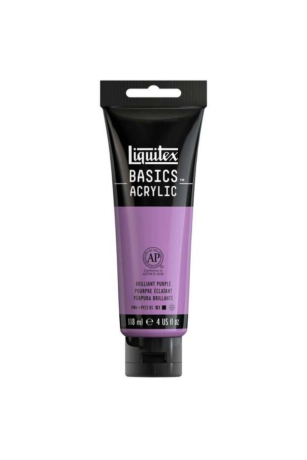 Basics Acrylic Colour Paint Tube 118ml Content Brilliant Purple