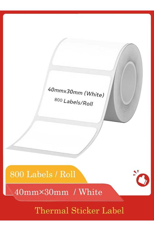 Thermal Sticker Label 40×30mm,800 Labels/Roll for Label Maker Machine,Waterproof Oil-Proof for Home