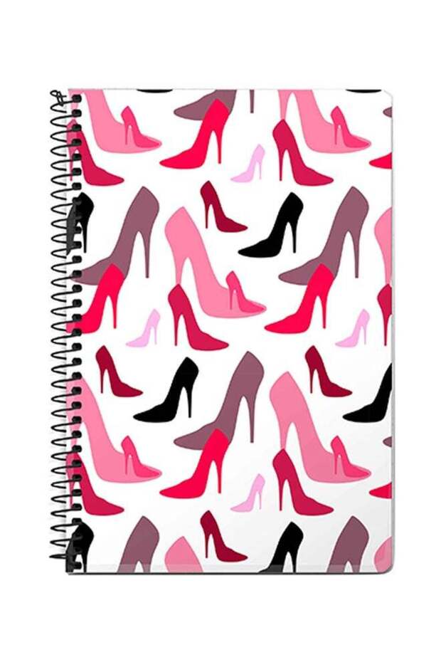 Hot Heels A5 Spiral Notebook White/Pink/Black