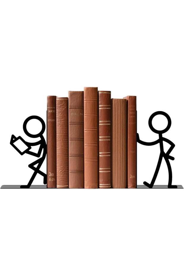 Cute Funny Book Ends for Kids, People Bookends, Metal Unique Office Desk Bookends, Bookshelf Decor