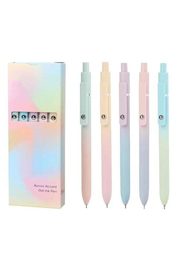 Gel Pens, 5 Pcs 0.5mm Black Ink Pens Fine Point Smooth Writing Pens, High-End Series Pens for Journ