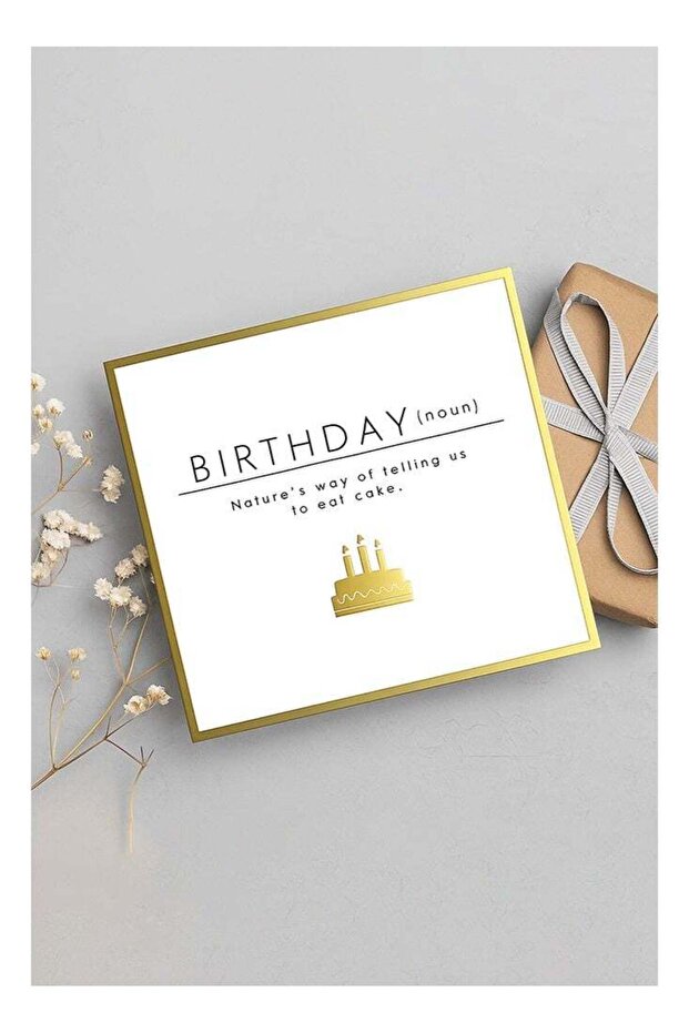 Birthday(noun) - Funny Gold Foil Greeting Card