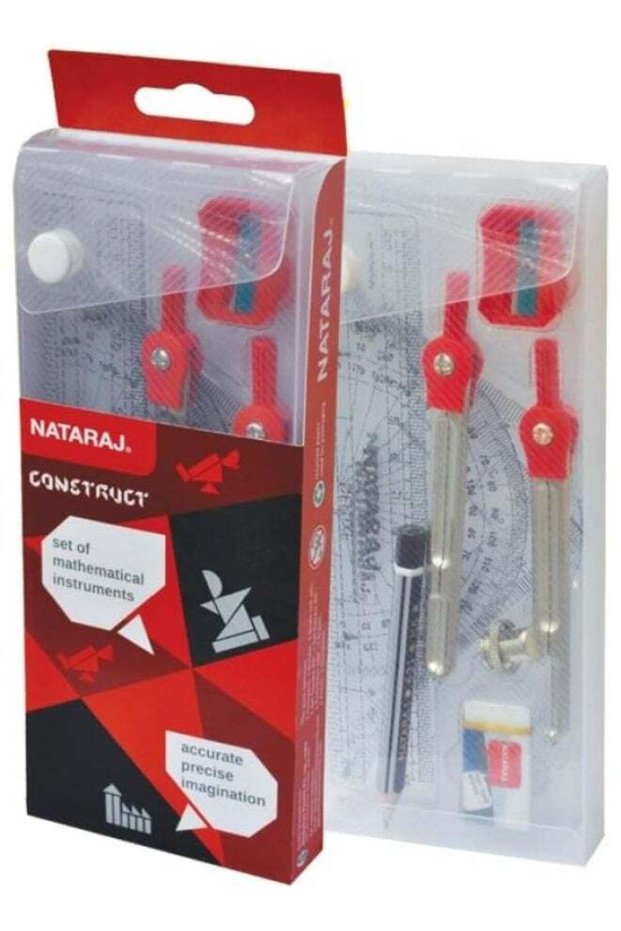Nataraj Construct Mathematical Instrument Set – Complete Geometry Kit for Students