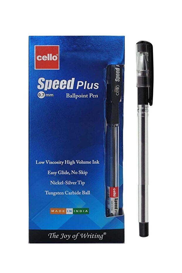 12-Piece Speed Plus Ballpoint Pen 0.7mm Tip Black ink