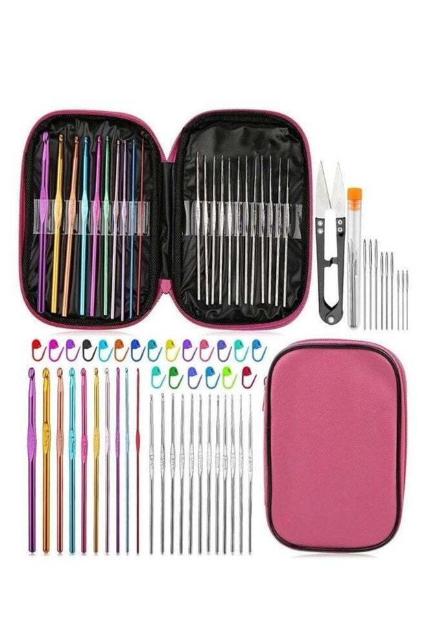 22Pcs Crochet Needles Set, Ergonomic Crochet Hooks Kit with Storage Case, Crochet Hooks Needles Set
