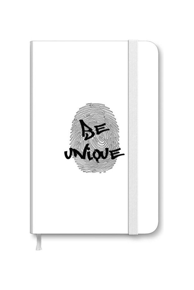 Designer A5 Thick Hardcover Notebook - Be Unique White/Black