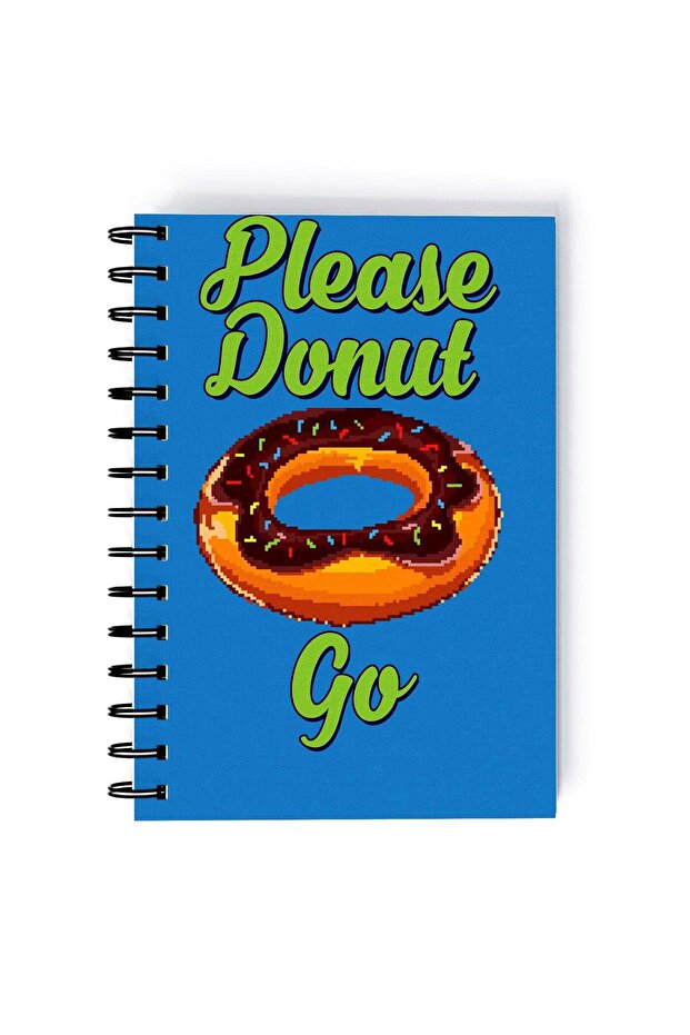 Spiral A5 Notebook Retro Pixel Art Donut Quote Funny Quotes