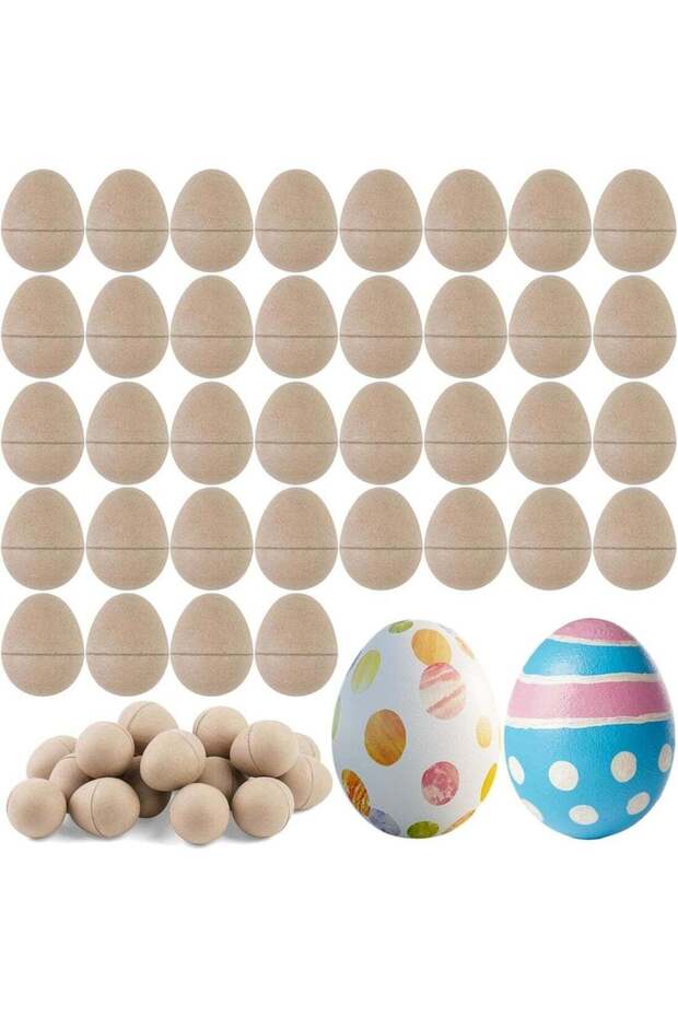 36 Pcs DIY Paper Mache Easter Eggs, 3.2"x2.2" Cardboard Empty Easter Eggs for Painting, Crafts, Gif