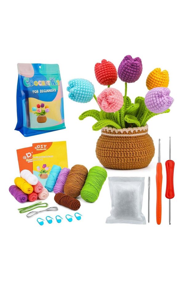 Crochet Kit for Beginners, Crochet Kits for Adults,DIY Cartoon Dolls, Material Package Sets, Hand C