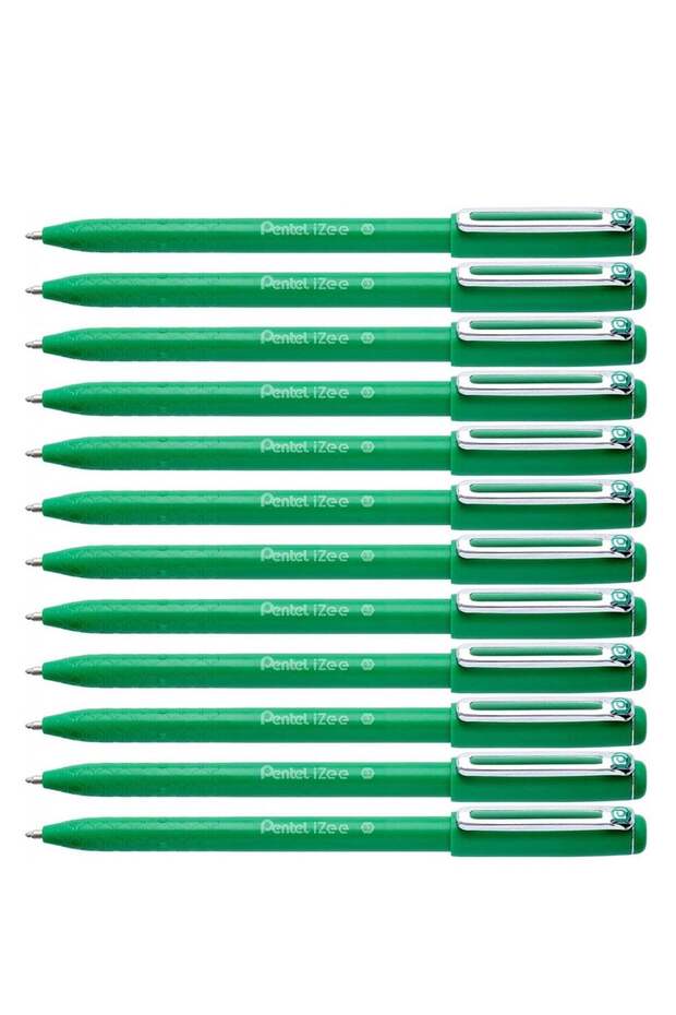 12-Piece Izee Ballpoint Pen 0.7mm Tip Green Ink