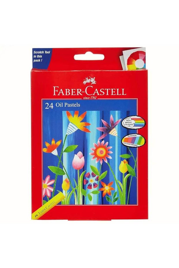 Faber Castell Oil Pastels Colors Round Multi-Color- 24pcs