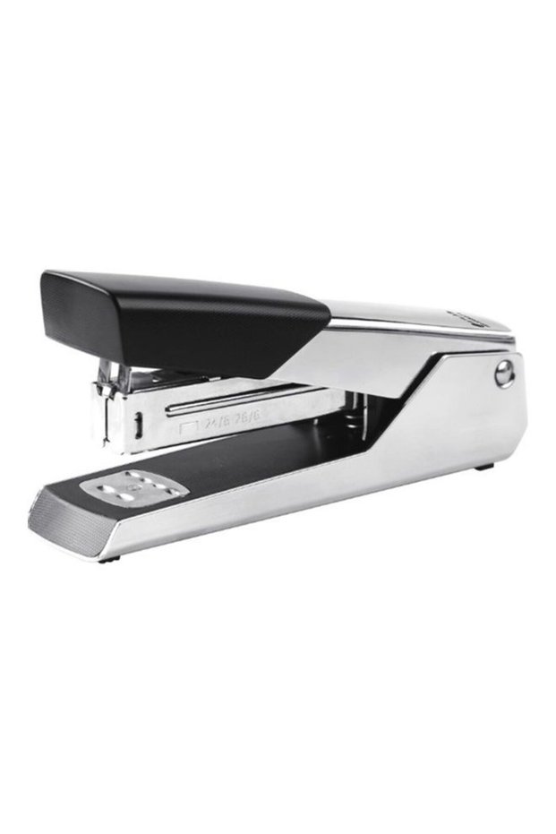 Chrome Half Strip Metal Stapler Silver/Black