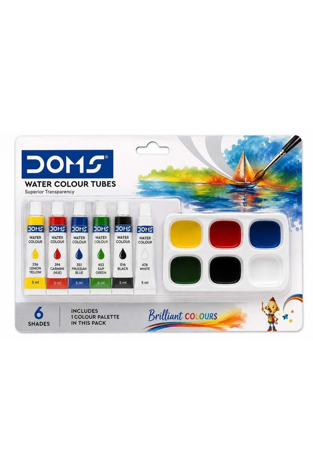 Water Colour Tubes + Colour Palette 6 Shades