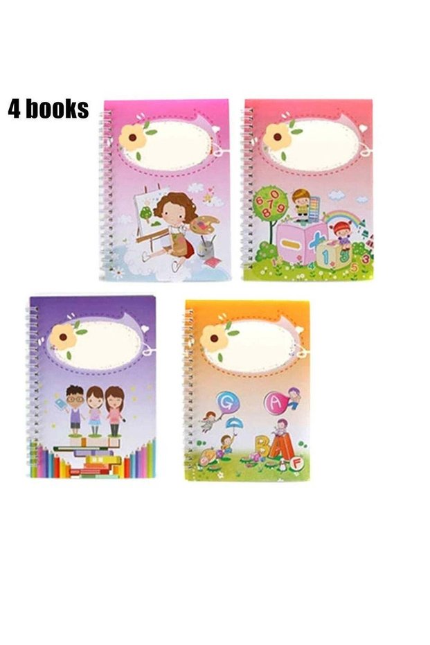 Reusable Handwriting Practice Workbooks for Kids Magic Calligraphy Tracing Set 4 Educational Copybo
