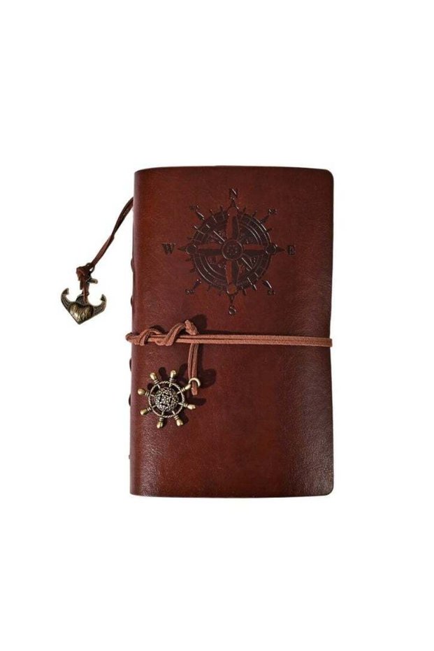 A7 Vintage PU Leather Ring Binder Notebook, ,Travel Diary & Sketchbook,Refillable Loose Leaf Journa
