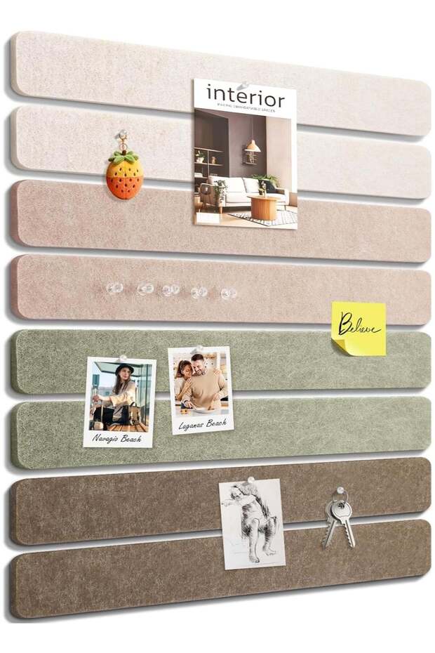 Small Cork Bulletin Board Tiles, Felt Wall Decor and Office Desk Accessories for Vision, Message Ce
