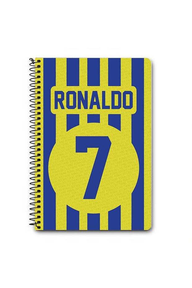 Stylizedd Designer A5 Spiral Notebook Memo Notepad Journal - Football Player Name - Ronaldo Jersey