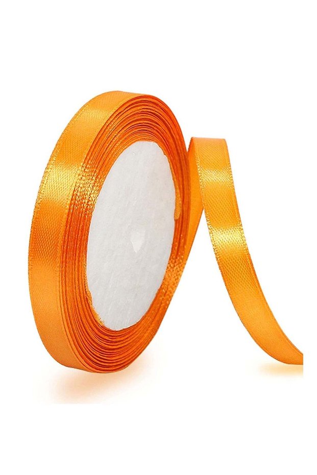 Orange Satin Ribbon, 12mm x 25yd Fabric Polyester Ribbon for Gift Wrapping, Party Favors, Wedding D