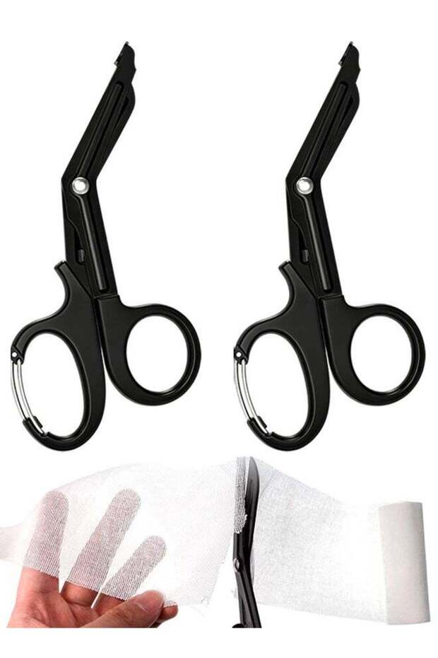 1 Pack 2 Pcs 7.5 Inch (18.5cm) Stainless Steel Medical EMT Trauma Shears, Bandage & Nurse Scissors
