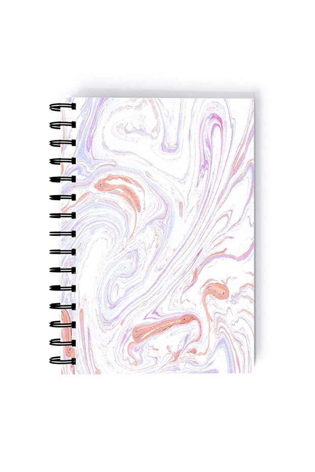 Spiral A5 Notebook Marble Pattern Elegant Design Pink White Aesthetics