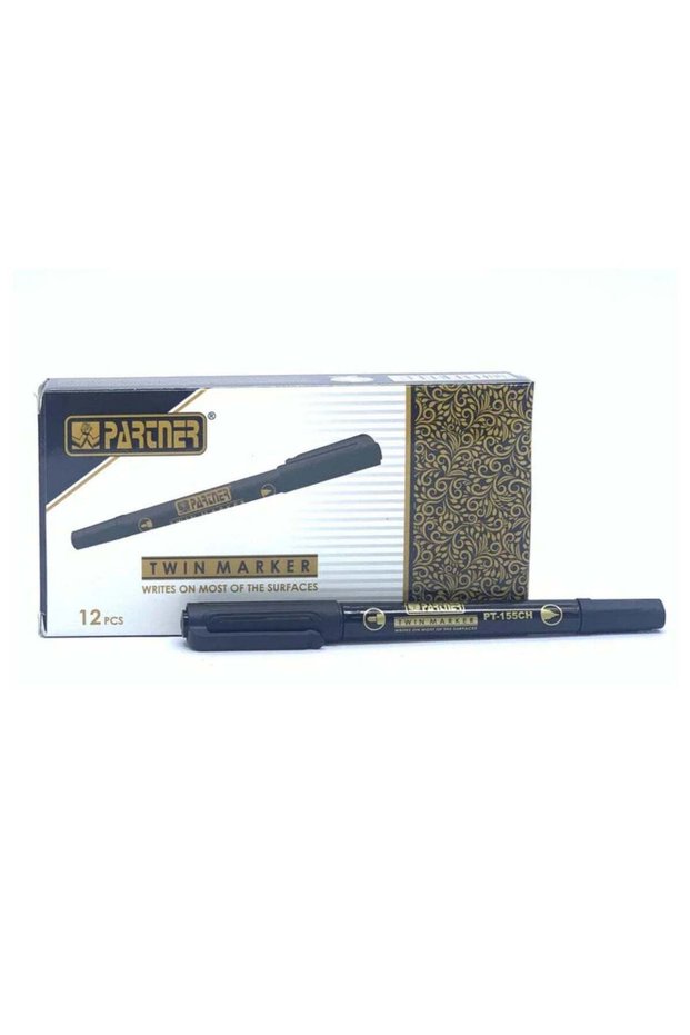 Partner Twin Marker - Pack of 12 Pieces (Black)