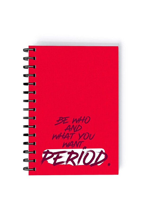Spiral A5 Notebook Typography Motivational Quote Be Who you are Red Aesthetics