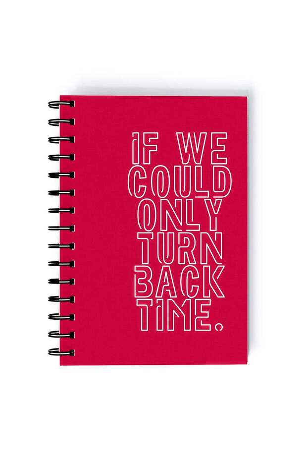 Spiral A5 Notebook Inspirational Quote Motivations Turn Back time Pink Aesthetics