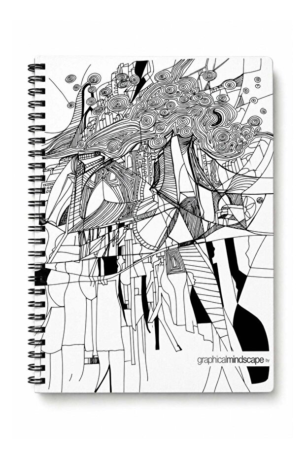 Peacock White Mindscape Artistic Spiral Notebook A4 2 Subject 100 Pages for School & Office Use