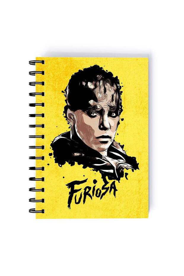 Madmax Quote Printed Spiral A5 Notebook Pink/Blue/White