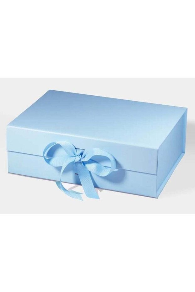Luxury Magnetic Gift Box, Sky Blue Medium Gift Box with Ribbon, Folding Gift Box for Presents With