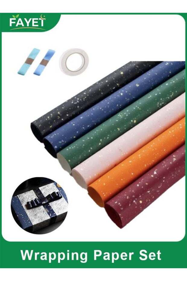 6 Rolls Gift Wrapping Paper Set for Birthdays, Holidays, Weddings and Special Occasions, Glitter, F