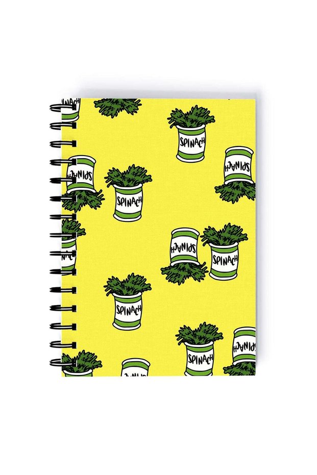 Popeye Running Printed Spiral A4 Notebook Blue/Beige/Black