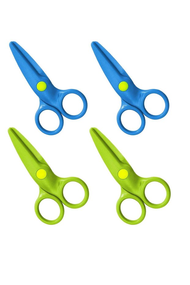 Kids Safety Training Scissors, 4-Pack, Pre-School Art Craft Scissors, DIY Crafts Scissors
