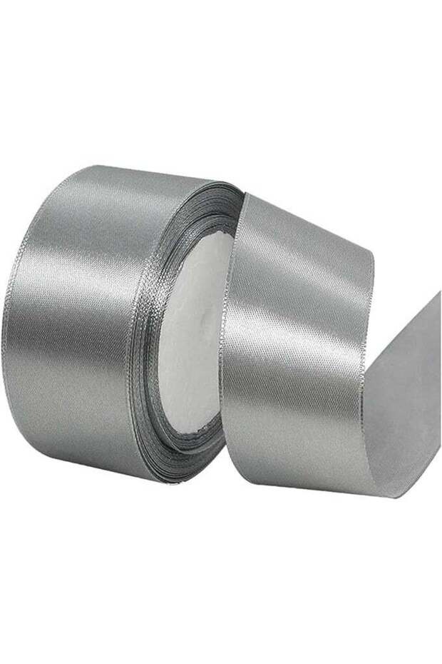 Silver Ribbon 1-1/2 Inch x 25 Yards, Solid Polyester Fabric Ribbon for Gift Wrapping, Bow Making, D