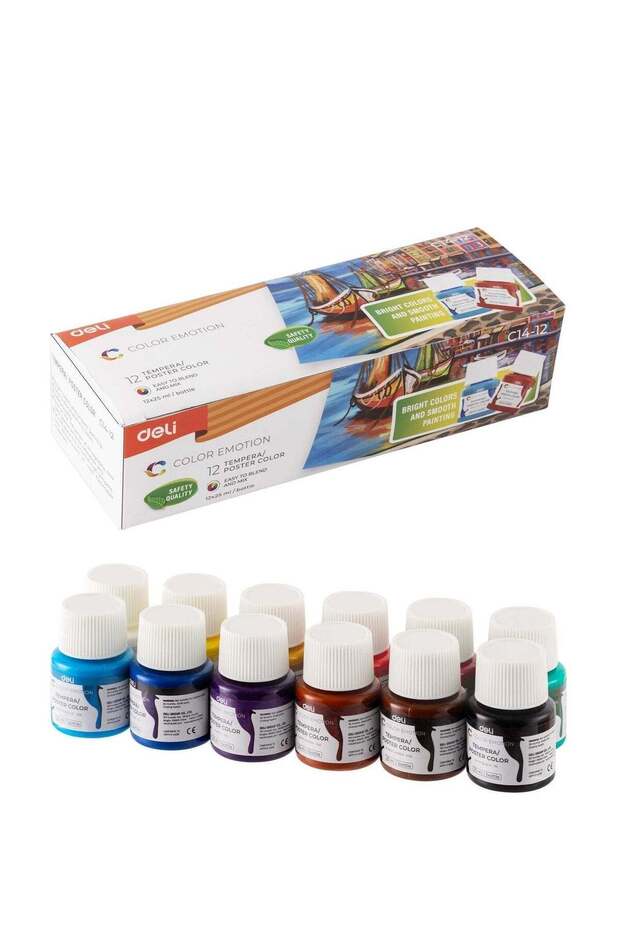 12-Piece Gouache Colours 25ml Per Bottle
