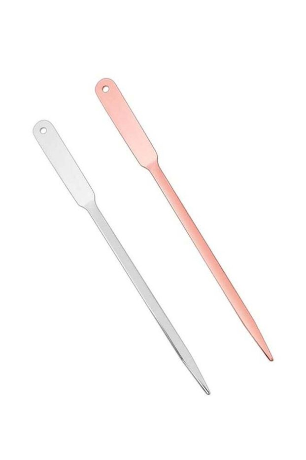 2 Pack Letter Openers Stainless Steel Lightweight Hand Envelope Slitter, Silver and Rose Gold