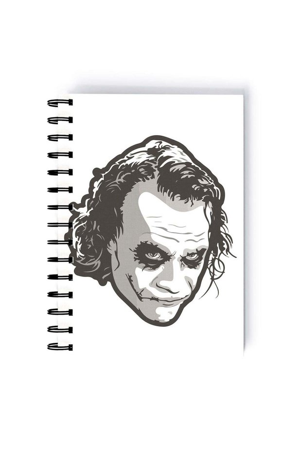 Spiral A4 Notebook Joker Comic Book Series Neon Aesthetic Heath Ledger Face
