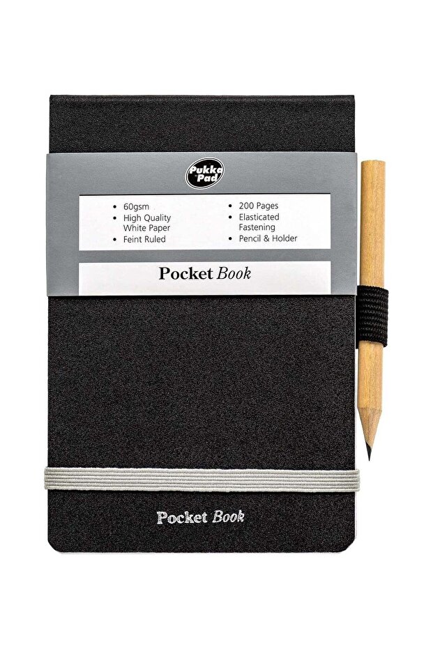 A7 Size Pocket Notebook With Elastic Closure And Pencil